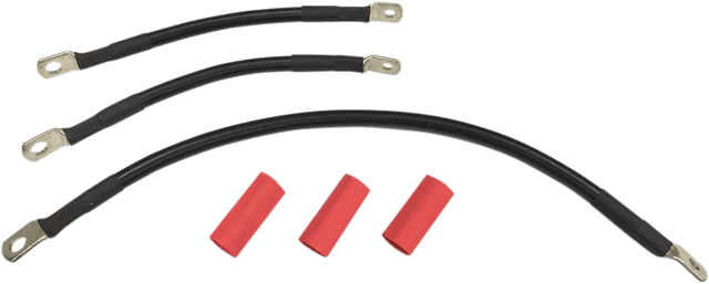 DRAG SPECIALTIES 2113-0664 Black Battery Cable Set - '91-'93 Dyna