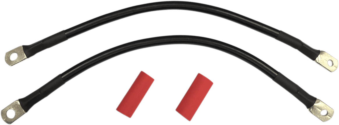 DRAG SPECIALTIES 2113-0665 Black Battery Cable Set - '04-'09 XL