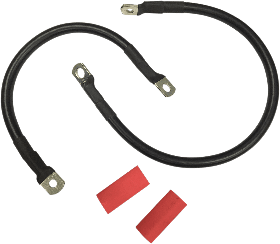 DRAG SPECIALTIES 2113-0666 Black Battery Cable Set - '86-'03 XL