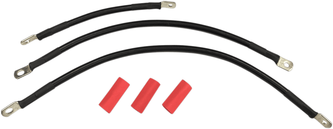 DRAG SPECIALTIES 2113-0667 Black Battery Cable Set - '84-'88 ST
