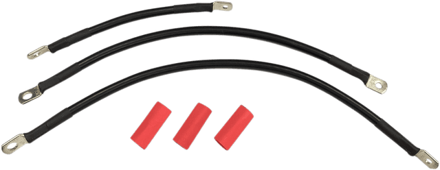 DRAG SPECIALTIES 2113-0667 Black Battery Cable Set - '84-'88 ST