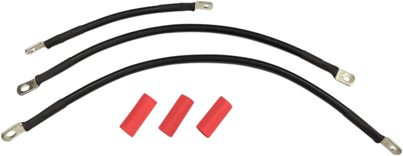 DRAG SPECIALTIES 2113-0667 Black Battery Cable Set - '84-'88 ST
