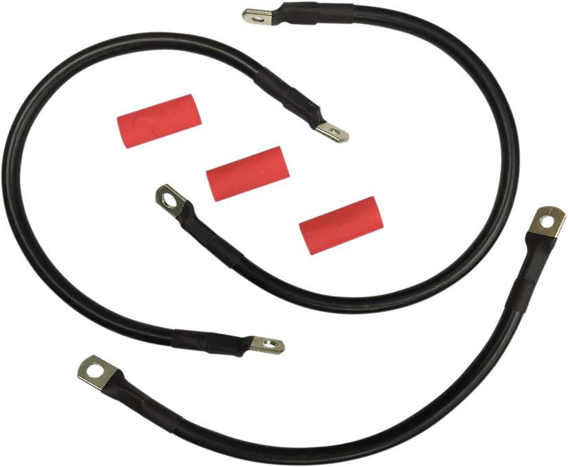 DRAG SPECIALTIES 2113-0668 Black Battery Cable Set - '82-'88 FXR