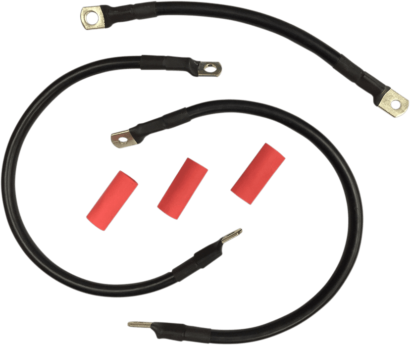 DRAG SPECIALTIES 2113-0669 Black Battery Cable Set - '65-'84 FL