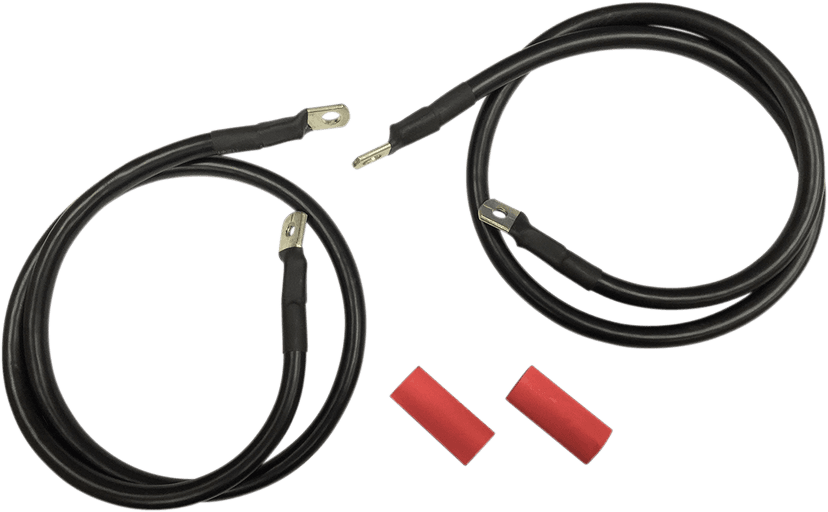 DRAG SPECIALTIES 2113-0670 Black Battery Cable Set - '89-'92 FL