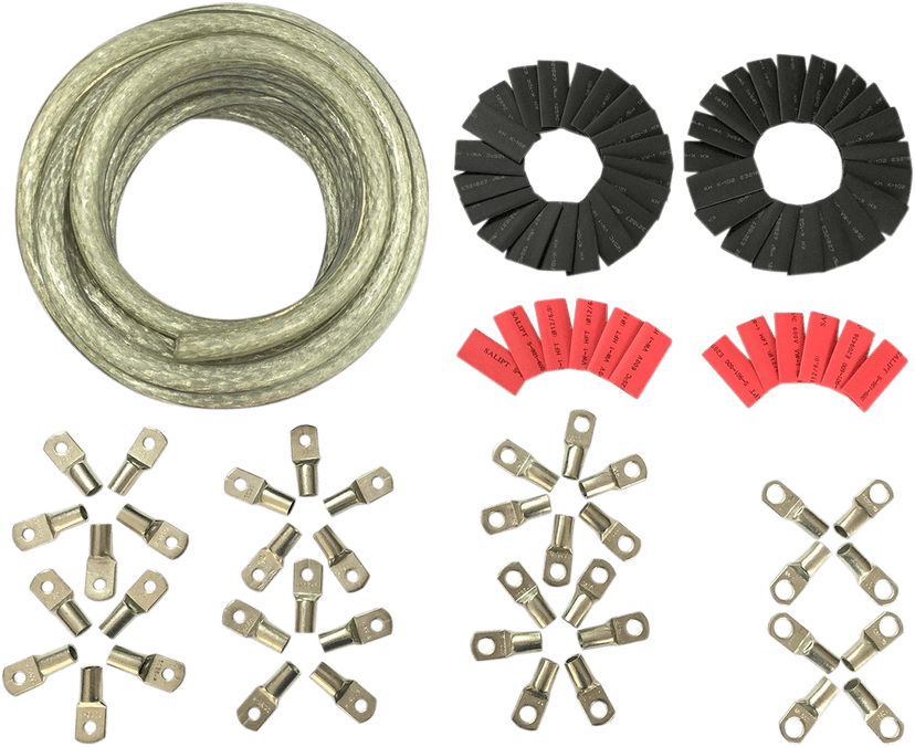 DRAG SPECIALTIES 2113-0671 Custom Battery Cable Kit - Harley Davidson - Clear