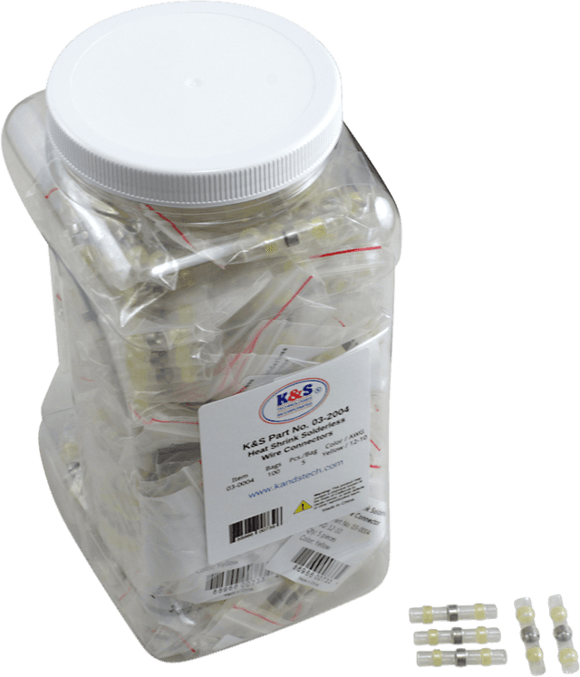 K&S TECHNOLOGIES 2120-0972 Wire Connectors - Solderless - 12-10 AWG - Yellow - 5 pcs per Pack
