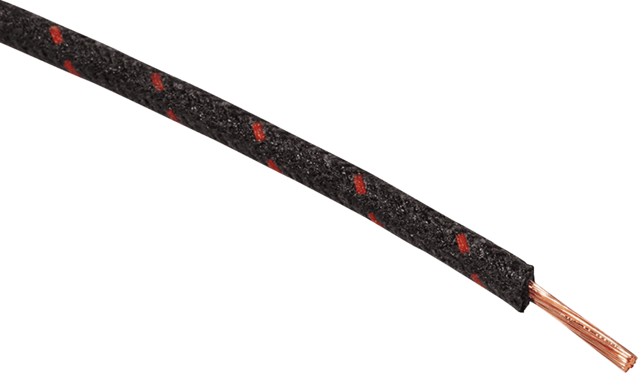 NAMZ 2120-1258 Cloth-Braided Wire - 25' Spool - 16-Gauge - Black/Red