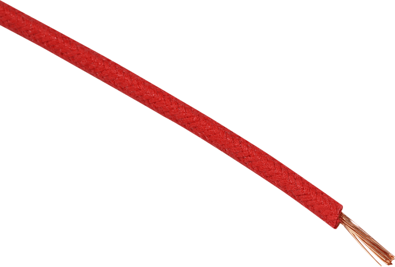 NAMZ 2120-1261 Cloth-Braided Wire - 25' Spool - 16-Gauge - Red