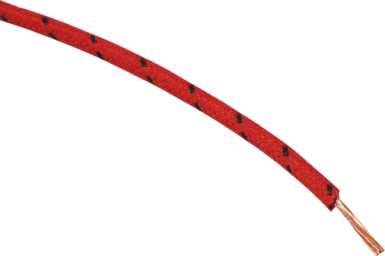 NAMZ 2120-1262 Cloth-Braided Wire - 25' Spool - 16-Gauge - Red/Black