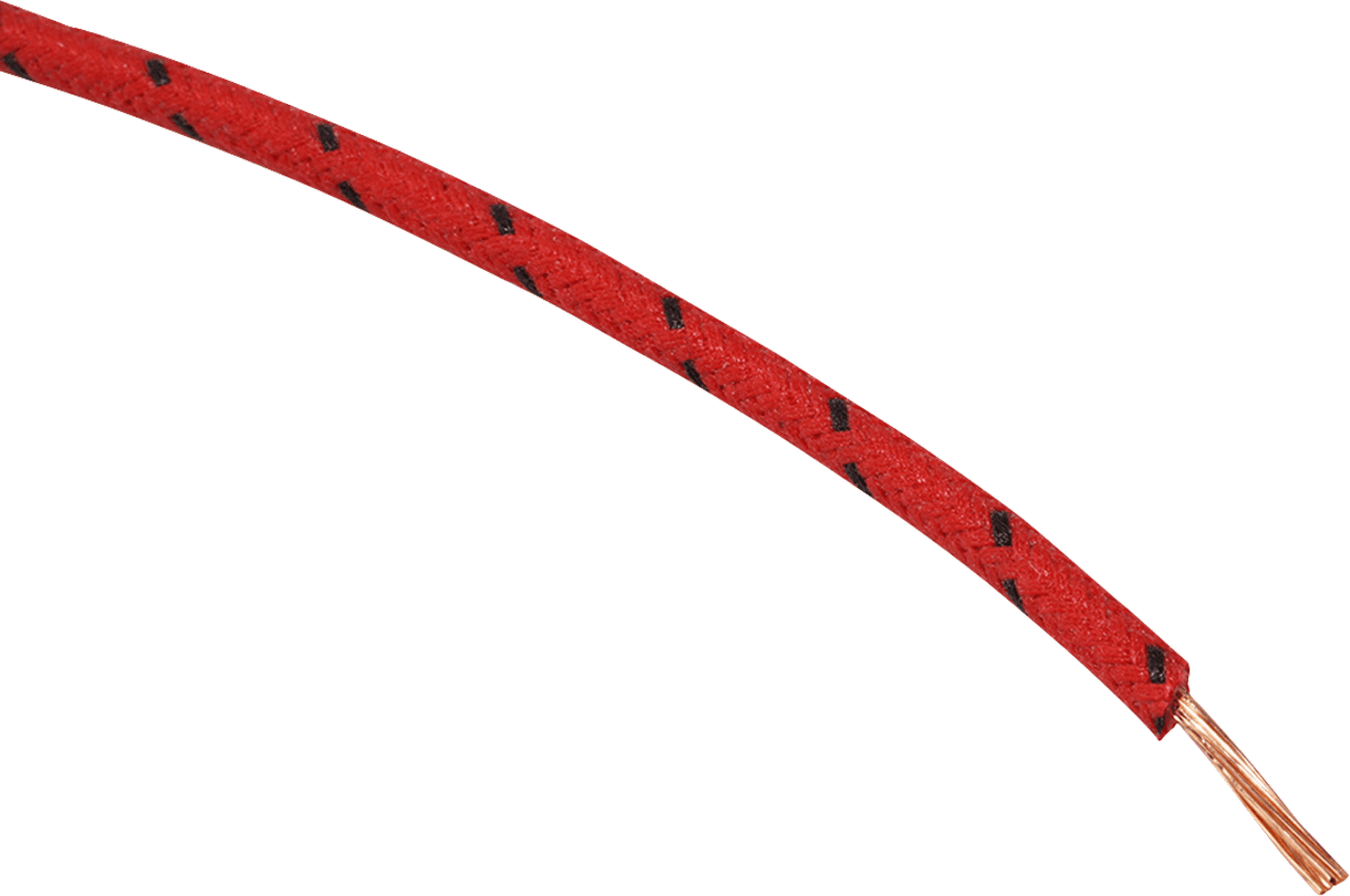 NAMZ 2120-1262 Cloth-Braided Wire - 25' Spool - 16-Gauge - Red/Black