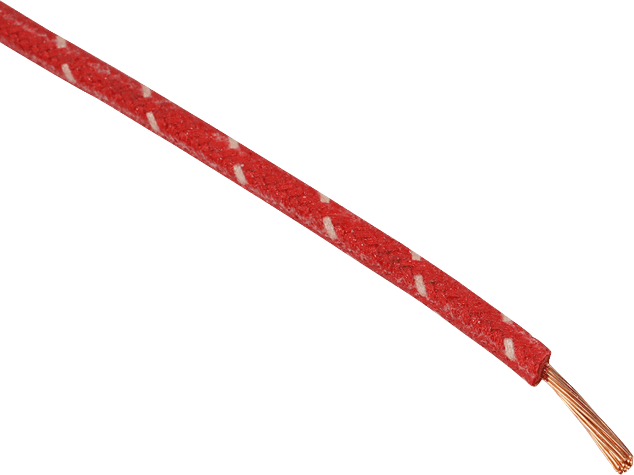 NAMZ 2120-1265 Cloth-Braided Wire - 25' Spool - 16-Gauge - Red/White