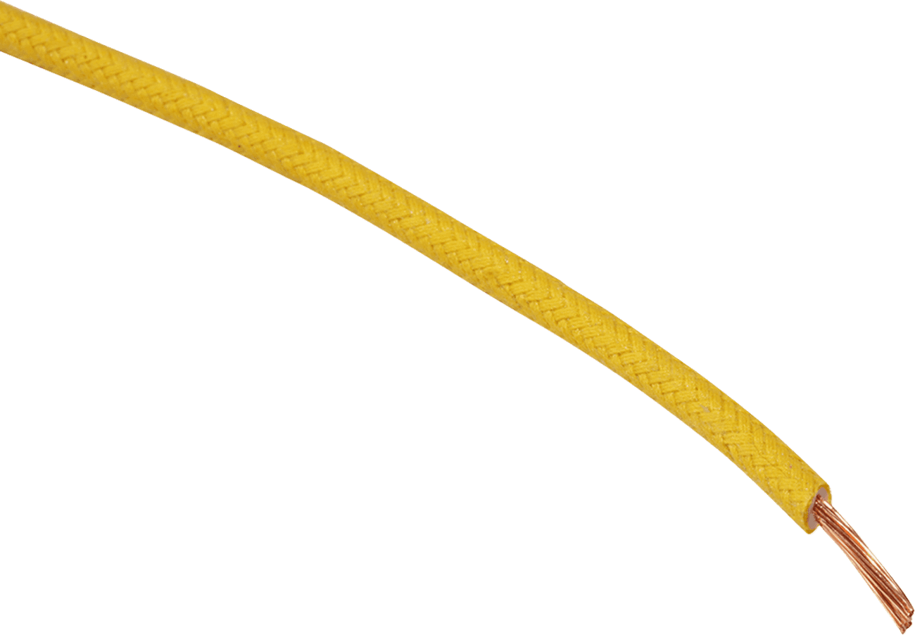 NAMZ 2120-1266 Cloth-Braided Wire - 25' Spool - 16-Gauge - Yellow
