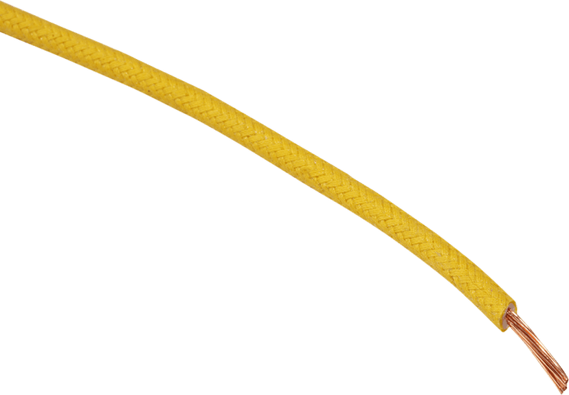 NAMZ 2120-1266 Cloth-Braided Wire - 25' Spool - 16-Gauge - Yellow