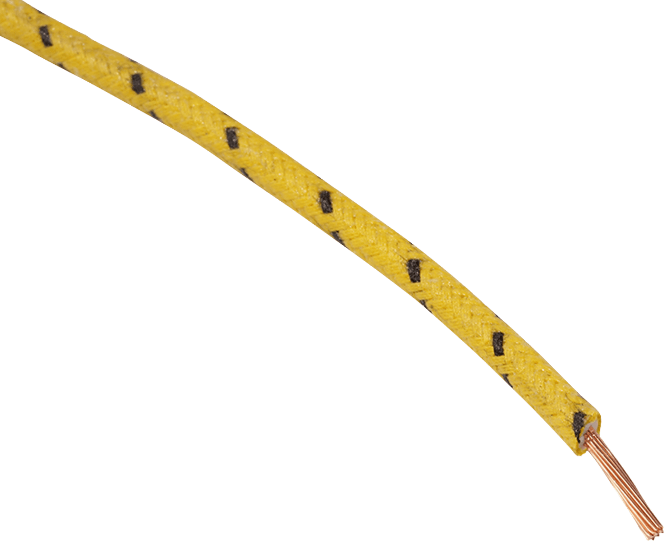 NAMZ 2120-1267 Cloth-Braided Wire - 25' Spool - 16-Gauge - Yellow/Black