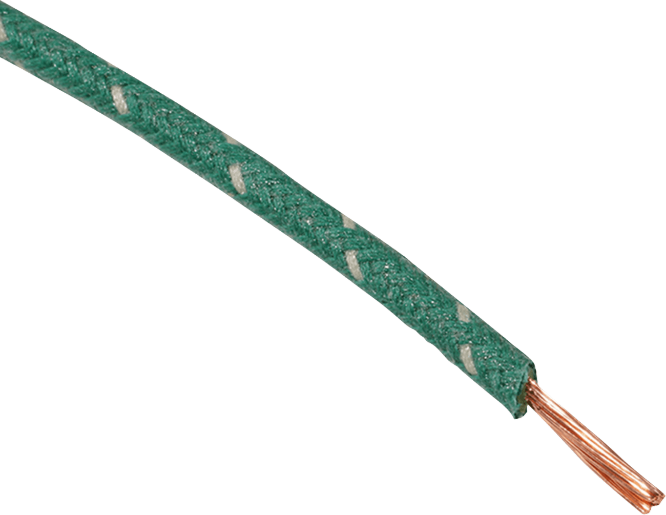 NAMZ 2120-1269 Cloth-Braided Wire - 25' Spool - 16-Gauge - Green/White