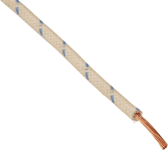 NAMZ 2120-1271 Cloth-Braided Wire - 25' Spool - 16-Gauge - White/Blue