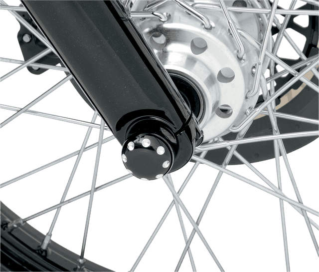 COVINGTONS 0214-0239 Axle Covers - Front - Dimpled - Black - Pair - '08-'23 — image 2 of 3