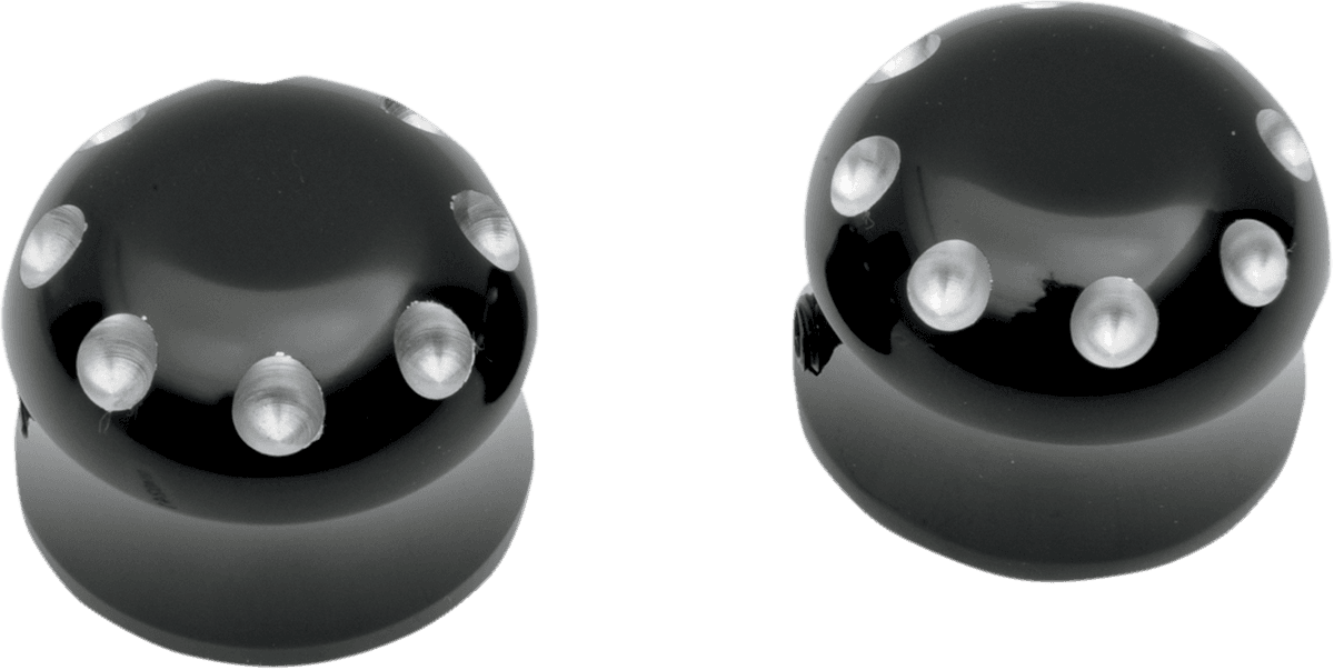 COVINGTONS 0214-0241 Axle Covers - Front - Dimpled - Black - Pair - '80-'06