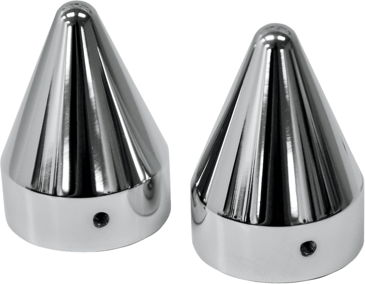 LA CHOPPERS 0214-0652 Axle Caps - Spike - Chrome - Pair
