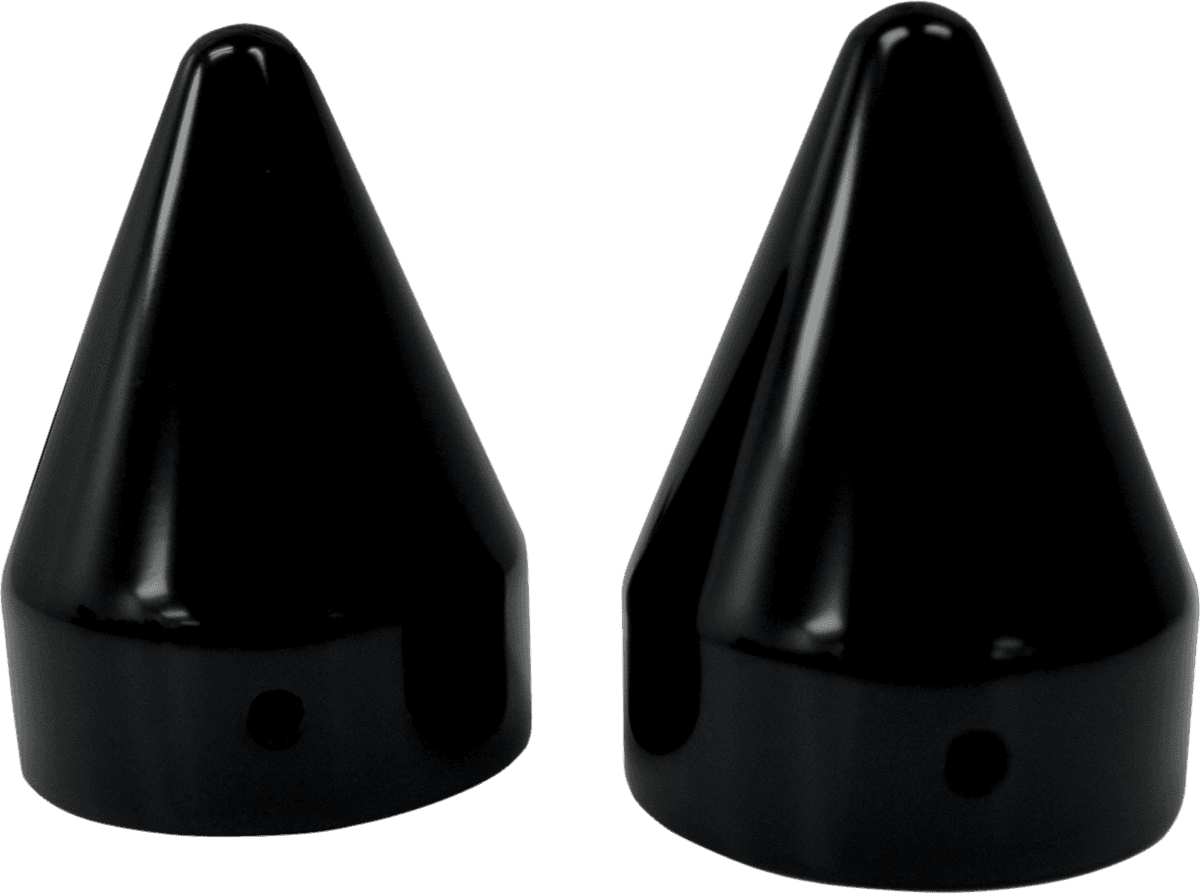 LA CHOPPERS 0214-0653 Axle Caps - Spike - Black - Pair