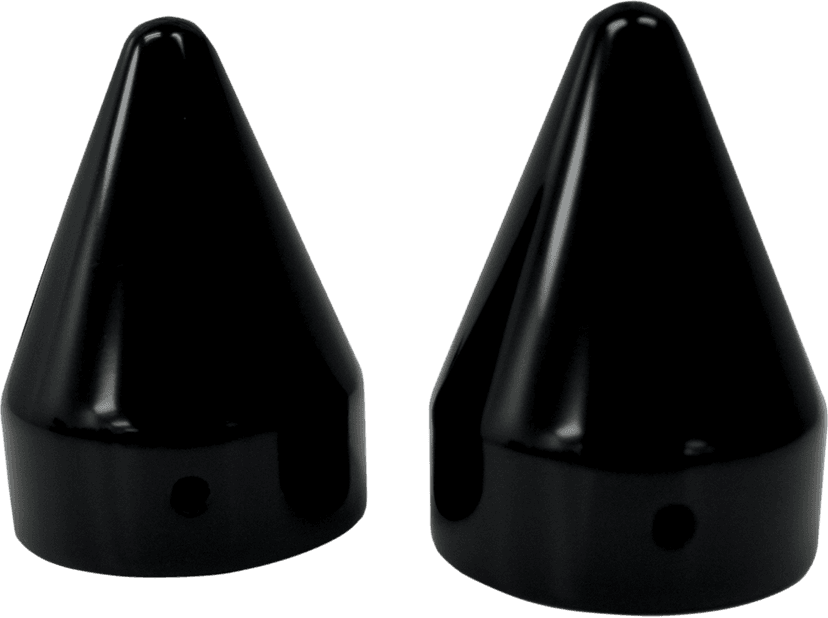 LA CHOPPERS 0214-0653 Axle Caps - Spike - Black - Pair