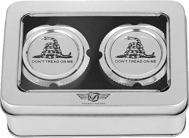 FIGURATI DESIGNS 0214-2151 Axle Nut Cover - Front - Stainless Steel - Don't Tread On Me - Silver — image 3 of 3