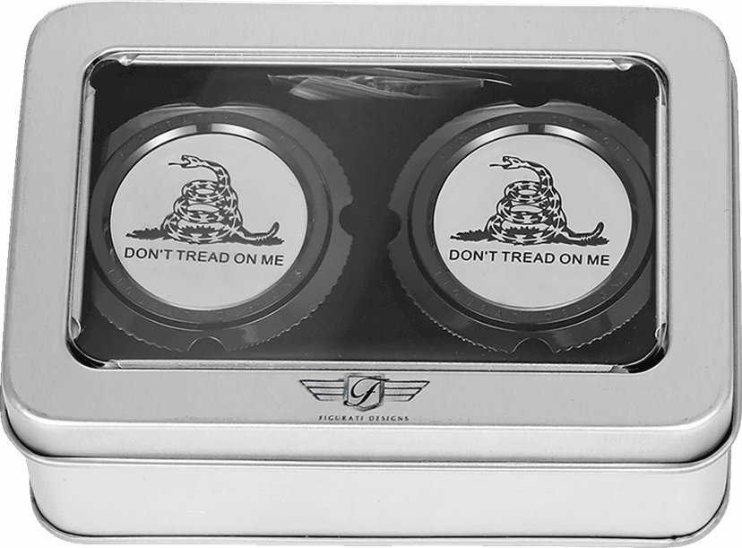 FIGURATI DESIGNS 0214-2152 Axle Nut Cover - Front - Stainless Steel - Don't Tread On Me - Black — image 3 of 3