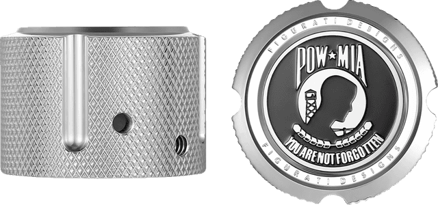 FIGURATI DESIGNS 0214-2155 Axle Nut Cover - Front - Stainless Steel - POW MIA - Silver — image 2 of 3