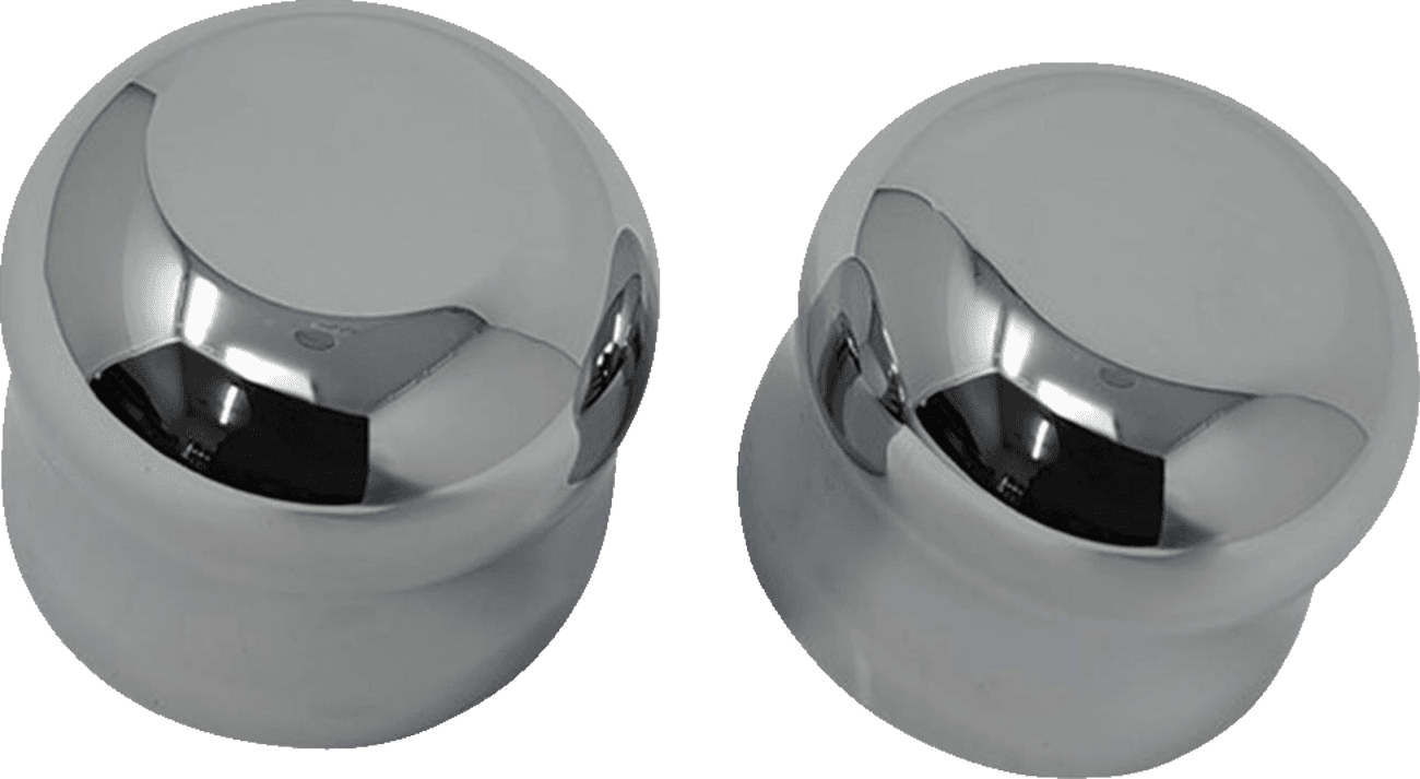 COVINGTONS 0214-2203 Axle Covers - Front - Smooth - Chrome - Pair - '08-'23