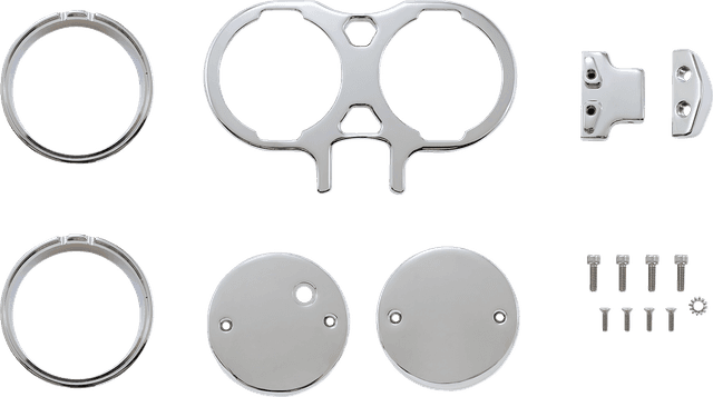 LA CHOPPERS 2201-0253 Gauge Mount - Dual - Chrome - Dyna/Sportster — image 1 of 2