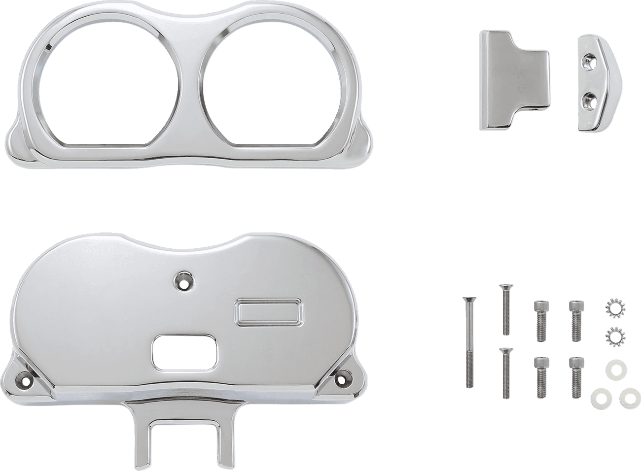 LA CHOPPERS 2201-0254 Gauge Mount - Dual - Chrome - FLT