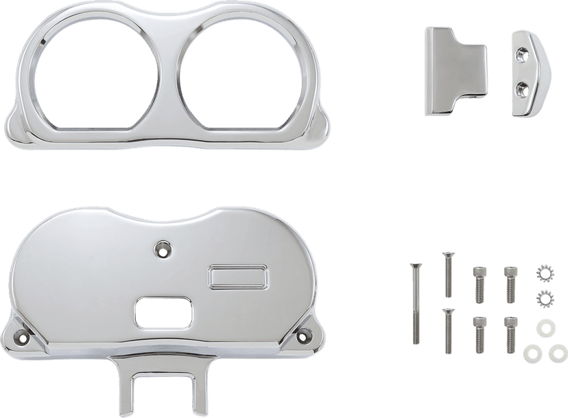 LA CHOPPERS 2201-0254 Gauge Mount - Dual - Chrome - FLT