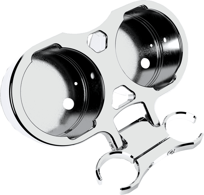 LA CHOPPERS 2201-0274 T-Bar Gauge Mount - Dual - Chrome - 1.00" Diameter