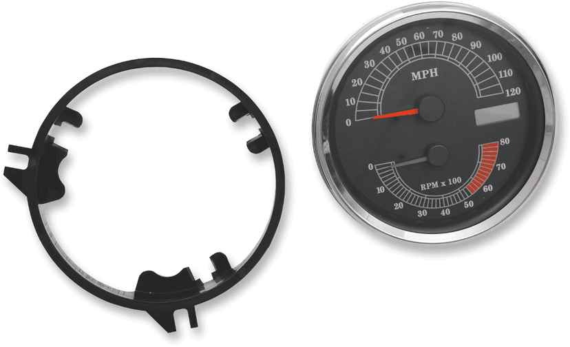 DRAG SPECIALTIES 2210-0103 Electronic Speedometer/Tachometer - Stock Look - 120 mph/8000 rpm