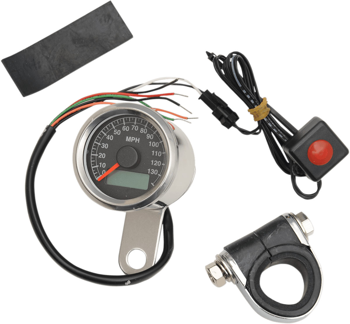 DRAG SPECIALTIES 2210-0172 Programmable Mini Electronic Speedometer with Odometer/Tripmeter - 1.87" - Polished