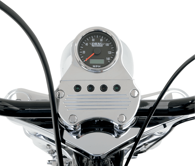 DRAG SPECIALTIES 2210-0174 Programmable Mini Electronic Speedometer with Odometer/Tripmeter - 2.4" - Polished — image 2 of 3