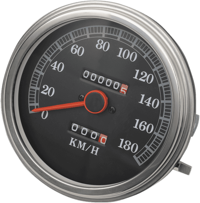 DRAG SPECIALTIES 2210-0345 5" KPH FL-Style 2:1 Speedometer - '89-'95 Black Face
