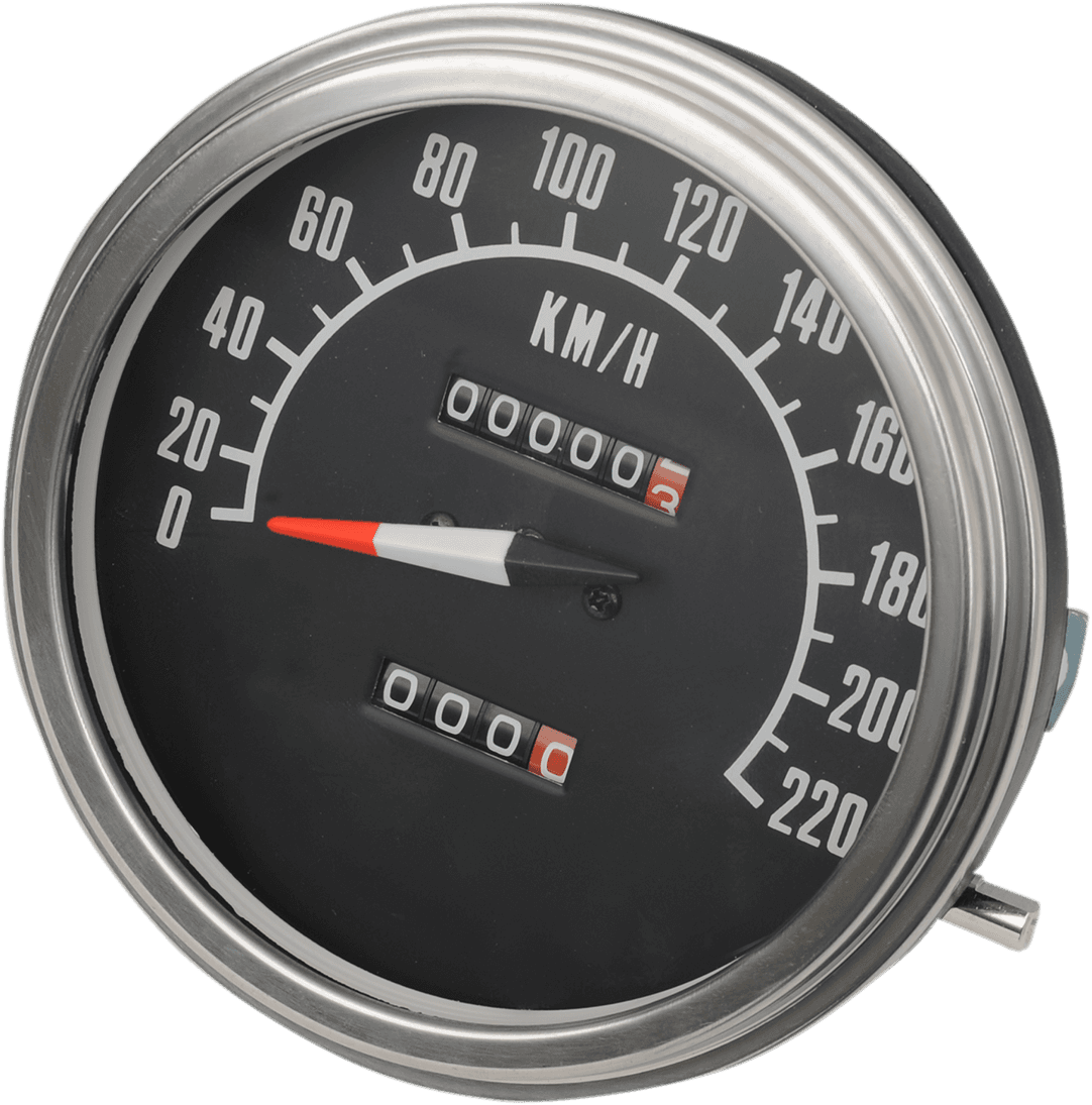 DRAG SPECIALTIES 2210-0346 5" KPH FL-Style 2:1 Speedometer - '68-'84 Black Face