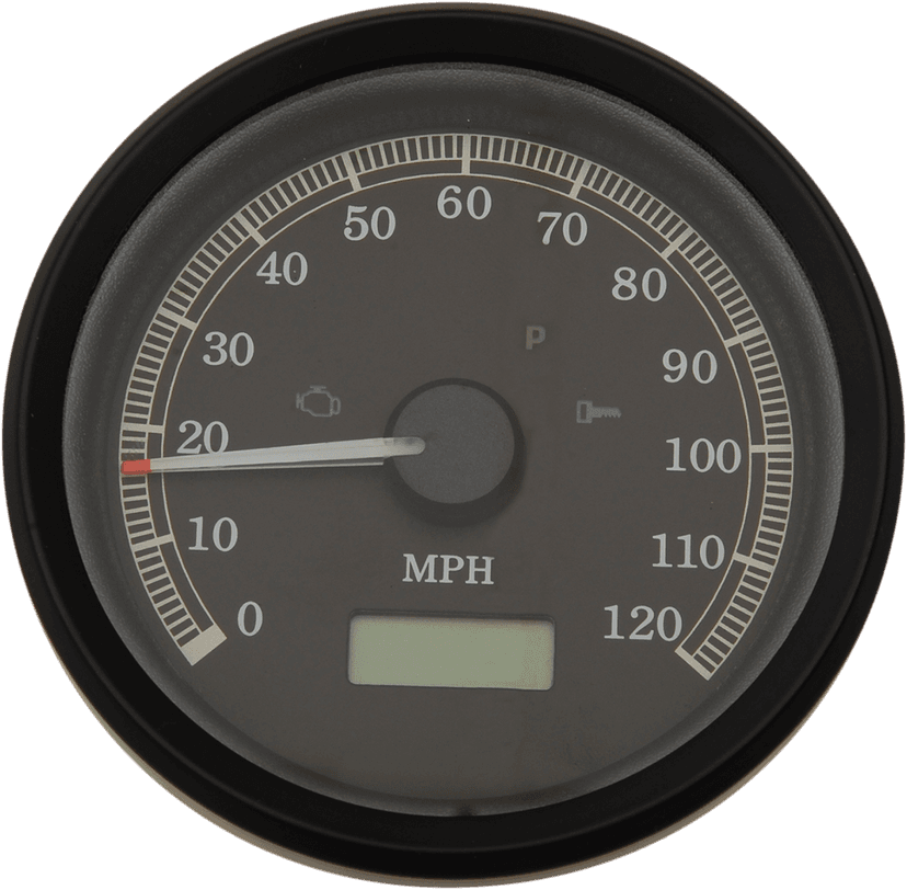 DRAG SPECIALTIES 2210-0389 3-3/8" MPH Programmable Electronic Speedometer - Black Bezel - Black Face