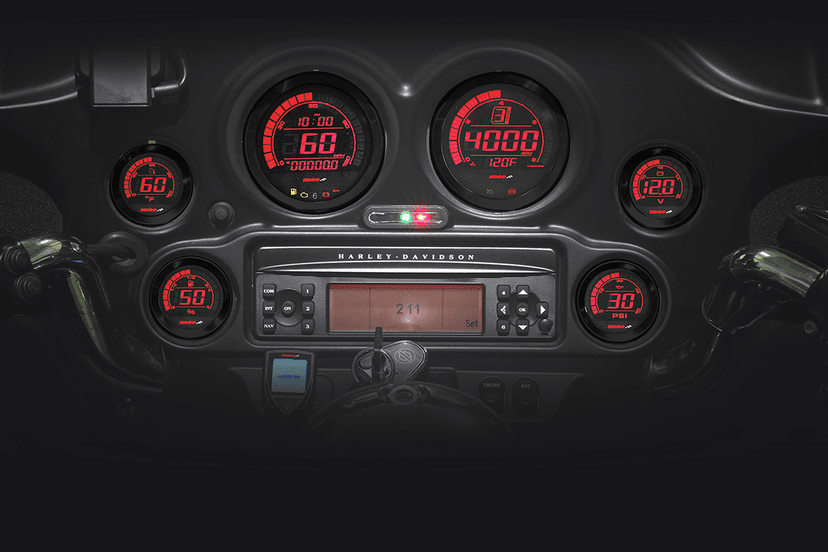 KOSO NORTH AMERICA 2210-0403 HD-02 6-Piece Gauge Kit - Black — image 3 of 3