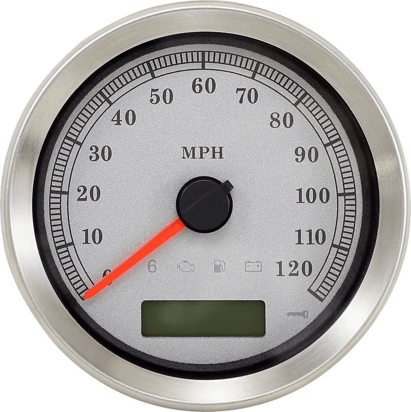 DRAG SPECIALTIES 2210-0459 Programmable Speedometer - Silver Face - MPH - HD