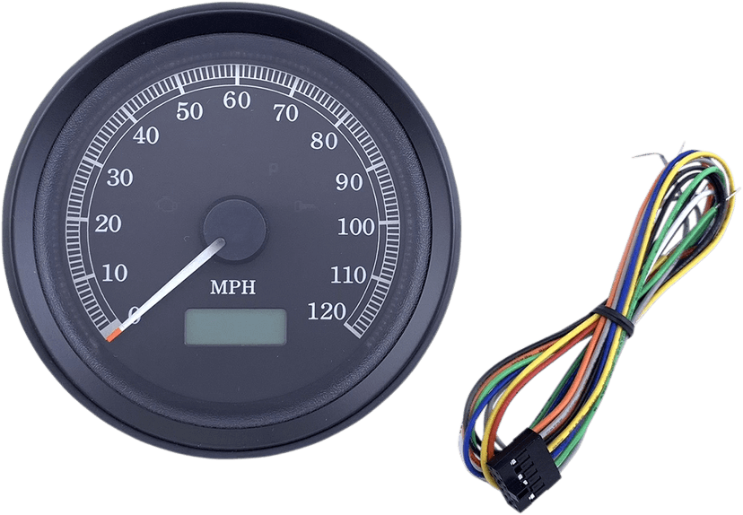 DRAG SPECIALTIES 2210-0502 Universal 3-3/8" Programmable Electronic Speedometer - MPH - Black Face - Black Bezel