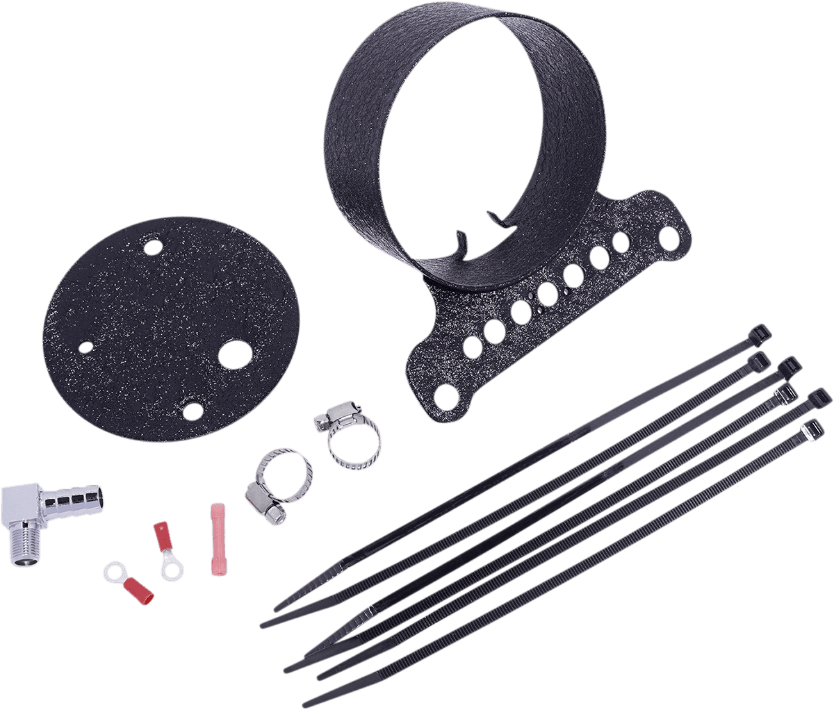 DRAG SPECIALTIES 2210-0546 Single Gauge Bracket - Wrinkle Black