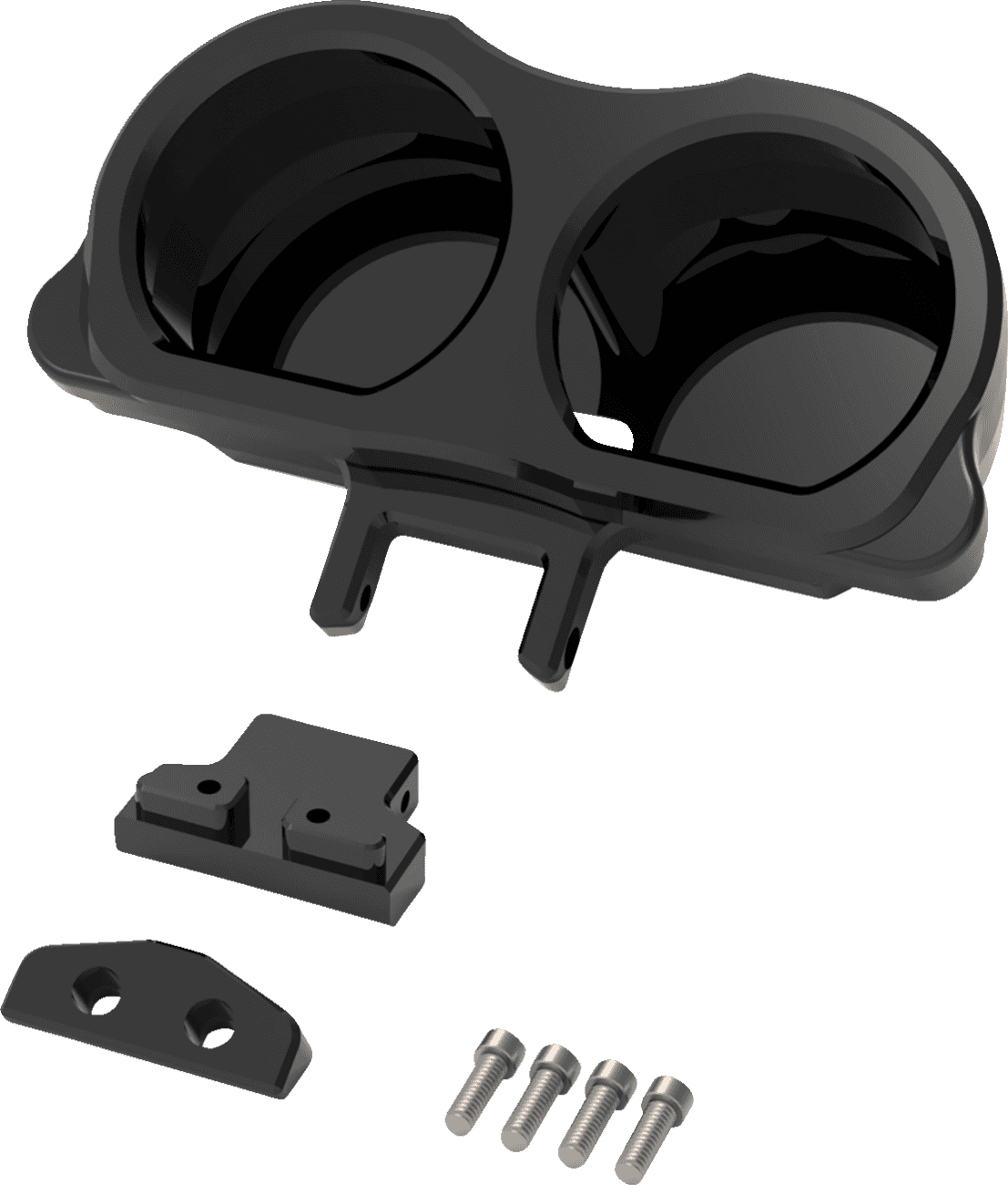 LA CHOPPERS 2210-0617 Gauge Mount - Dual - Black - FLT