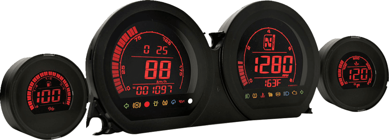 KOSO NORTH AMERICA 2210-0663 HD-03 - Four-Piece LCD Gauge Kit - Eight Changeable Colors