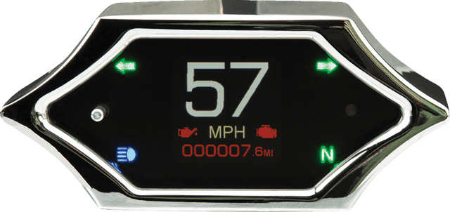 DAKOTA DIGITAL 2210-0679 Handle Bar Mount Speedometer - With Signals - Spiked - Chrome — image 3 of 3
