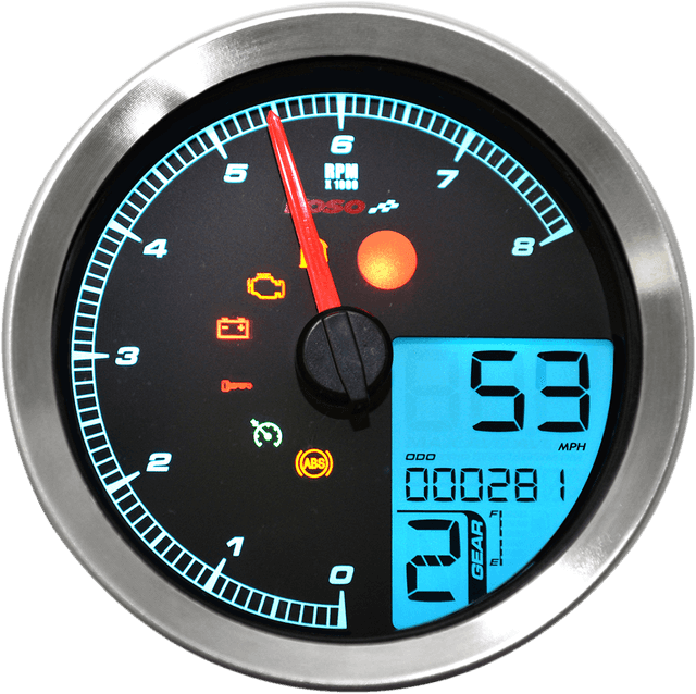 KOSO NORTH AMERICA 2211-0169 Multi-Function Speedometer/Tachometer - HD-04 - Chrome — image 4 of 8