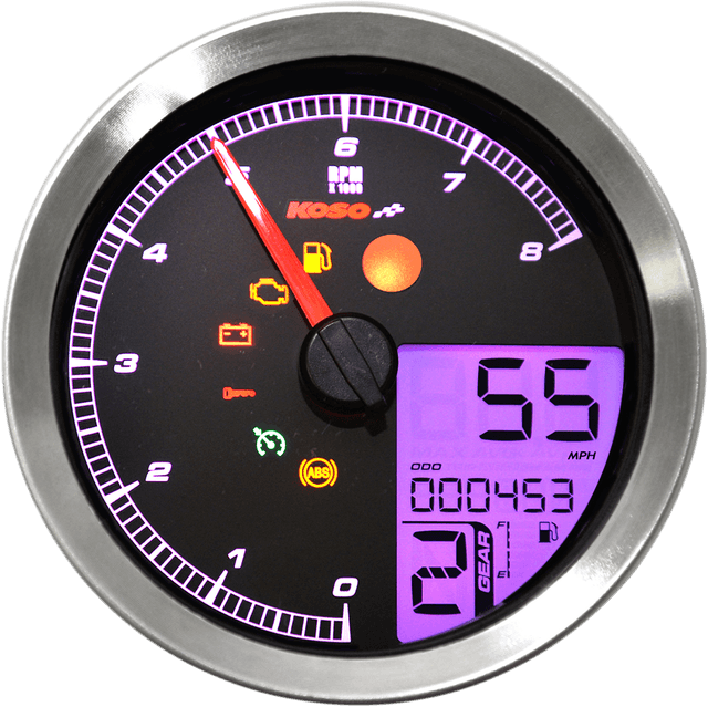 KOSO NORTH AMERICA 2211-0171 Multi-Function Speedometer/Tachometer - HD-04 - Chrome — image 6 of 8