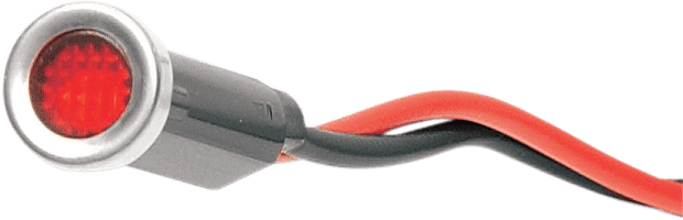 DRAG SPECIALTIES 2212-0111 Snap-In Indicator Light - Red - Stainless Steel Bezel